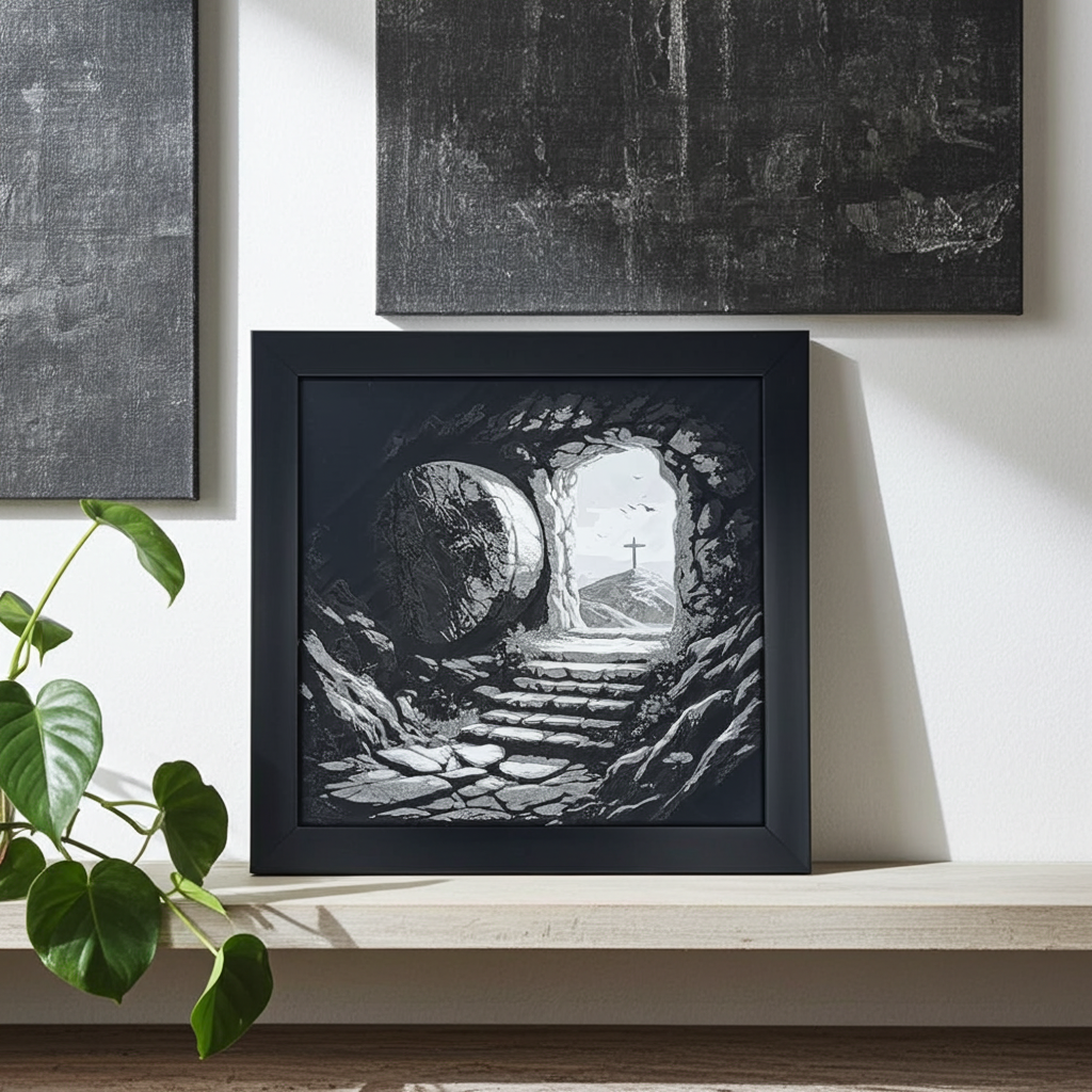 He Is Risen – Realistic 3D Empty Tomb Artwork